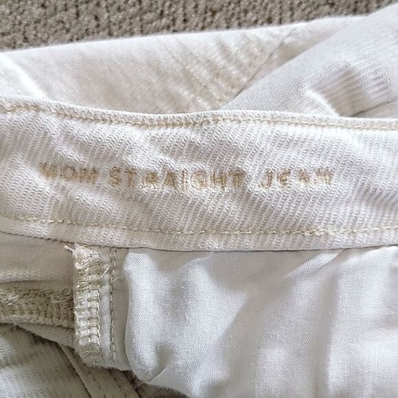 American Eagle Outfitters Mom Straight Leg Cream Corduroy Jeans - Size 4 - Picture 5 of 11